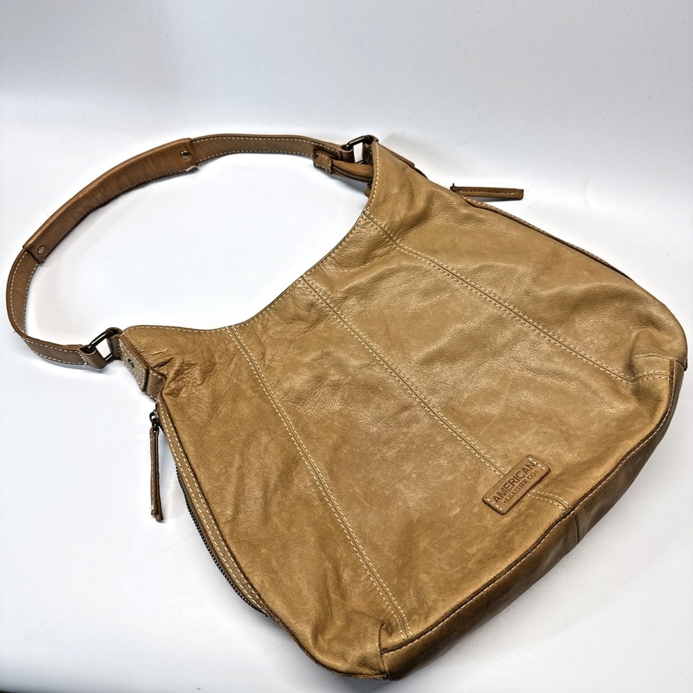 American Leather Company Hobo Shoulder Bag Purse‎ Tan